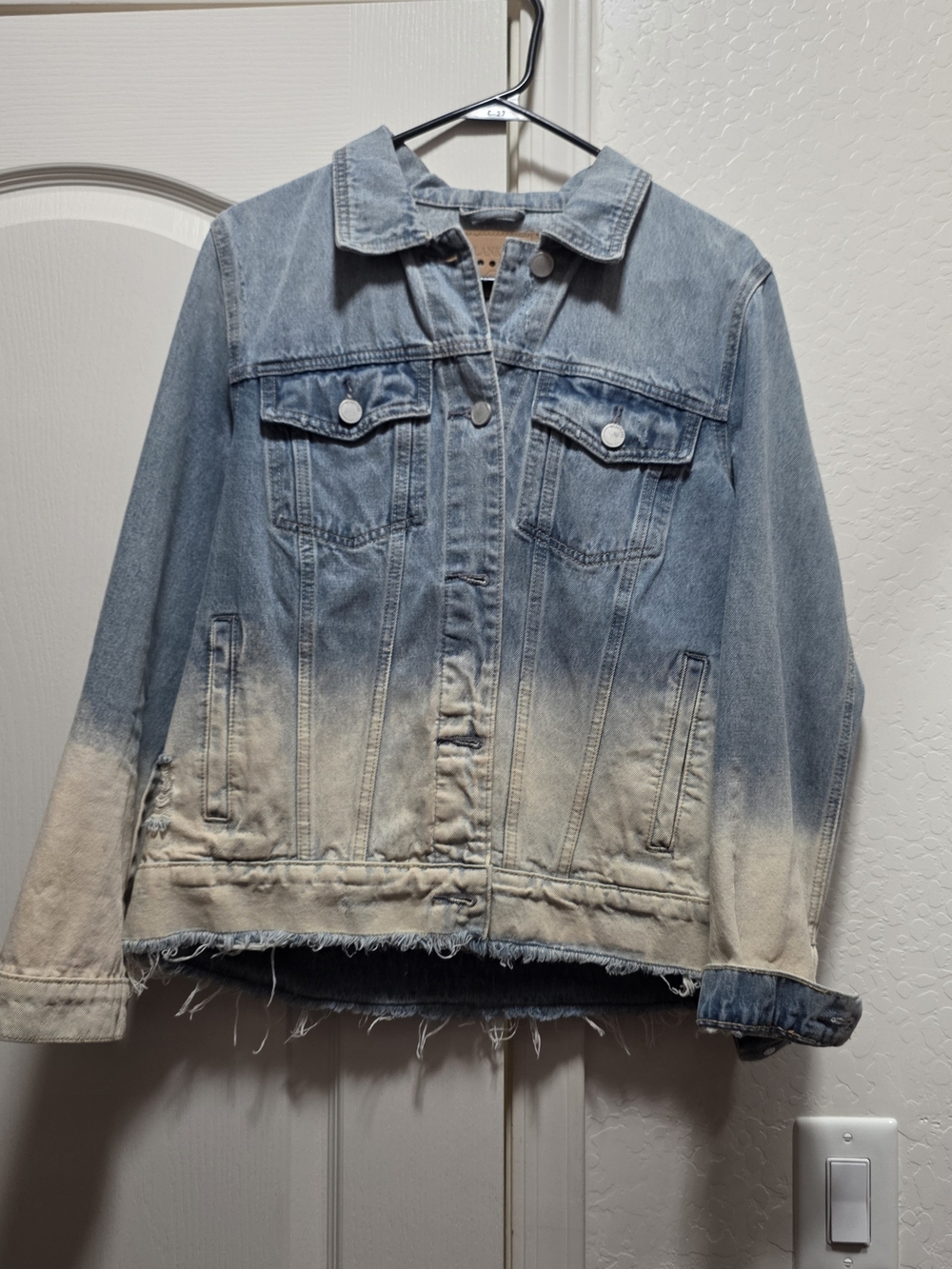 Blank NYC Light Blue to Cream Ombre Denim Jacket